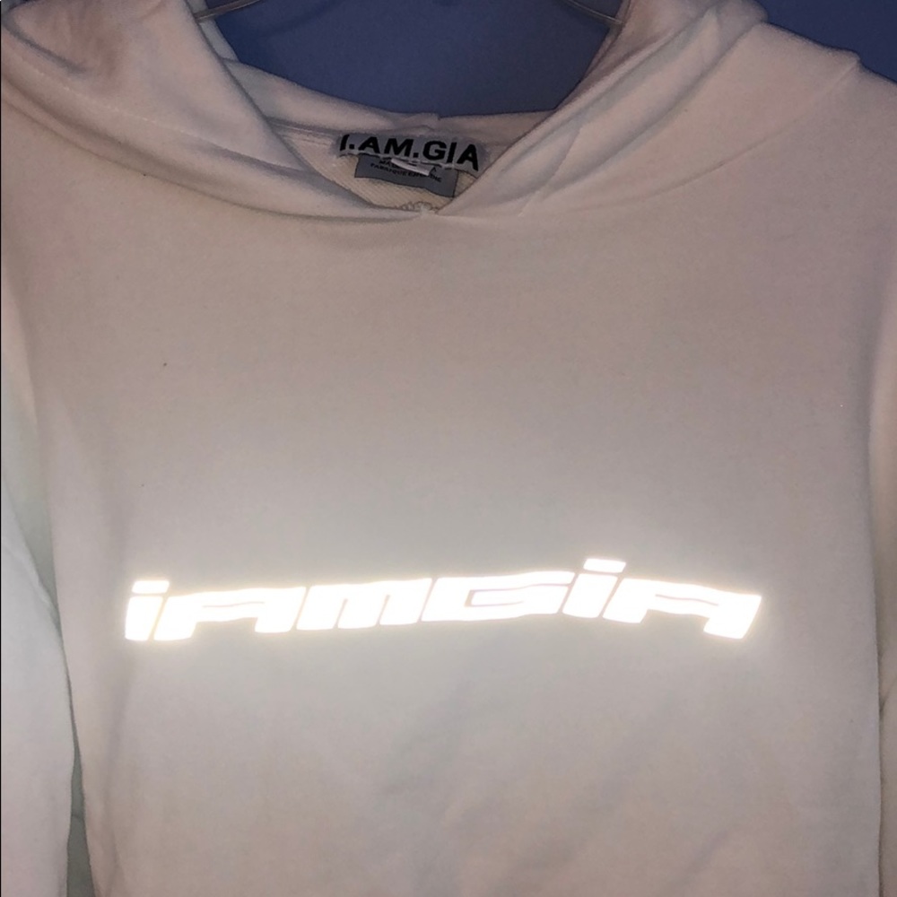 I.AM.GIA crop reflective sweatshirt hoodie - Picture 2 of 3